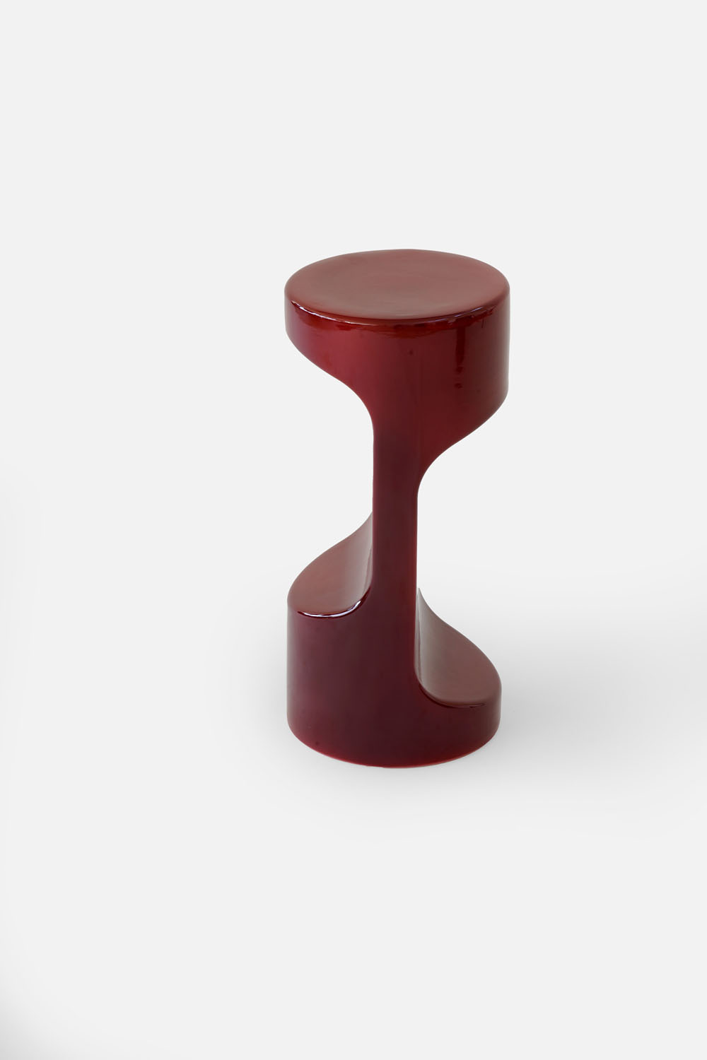 Darling Ceramic Occasional table in glossy bordeaux red