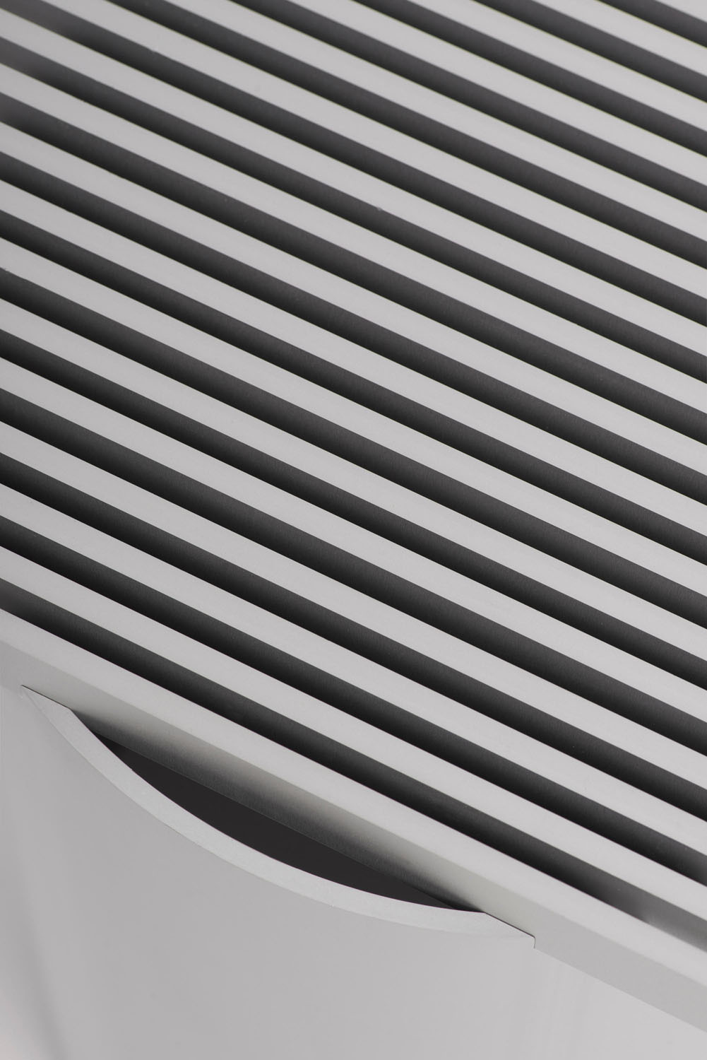 Aluminum Side Table Vent Ribbed and cylindrical base