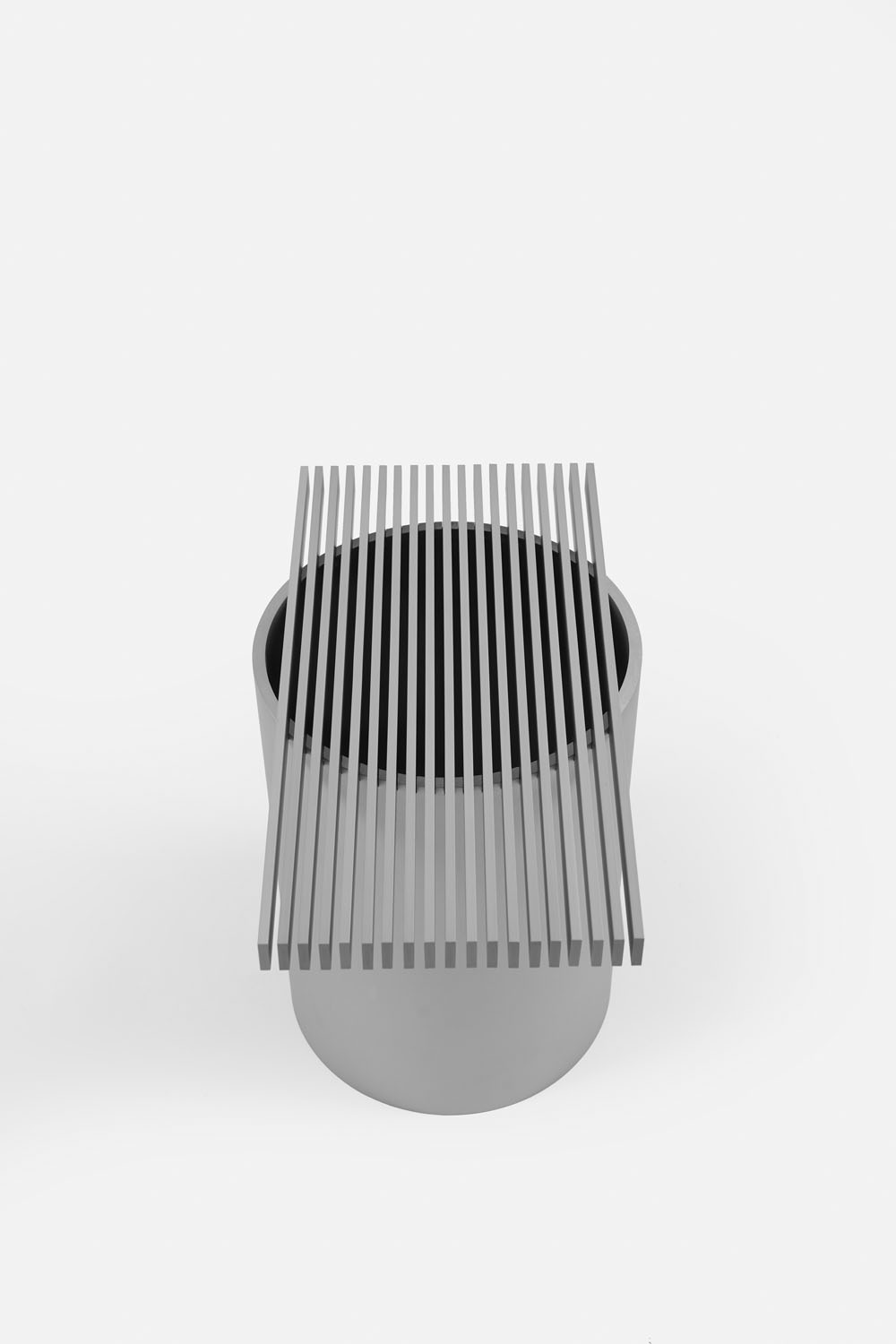Aluminum Side Table Vent Ribbed and cylindrical base