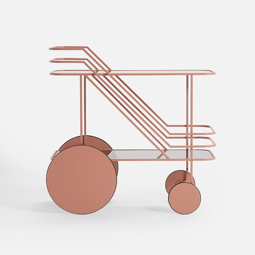 Come As You Are bar cart in rosé by Christophe de la Fontaine for DANTE - Goods and Bads