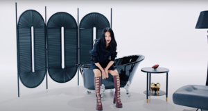 Jennie Kim and Minima Moralia room divider in Blackpink music video for Shut Down